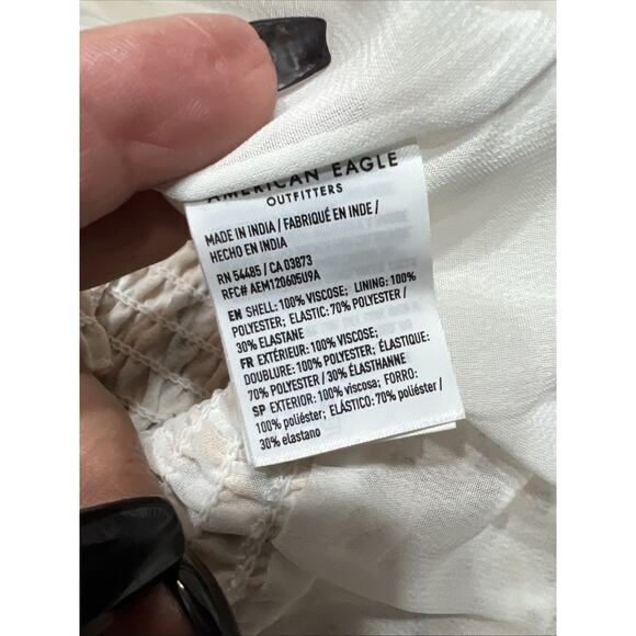 American Eagle Yellow/Black Eyelet Boho Floral Tiered Ruffle Skirts Women Sz SP - Picture 8 of 14